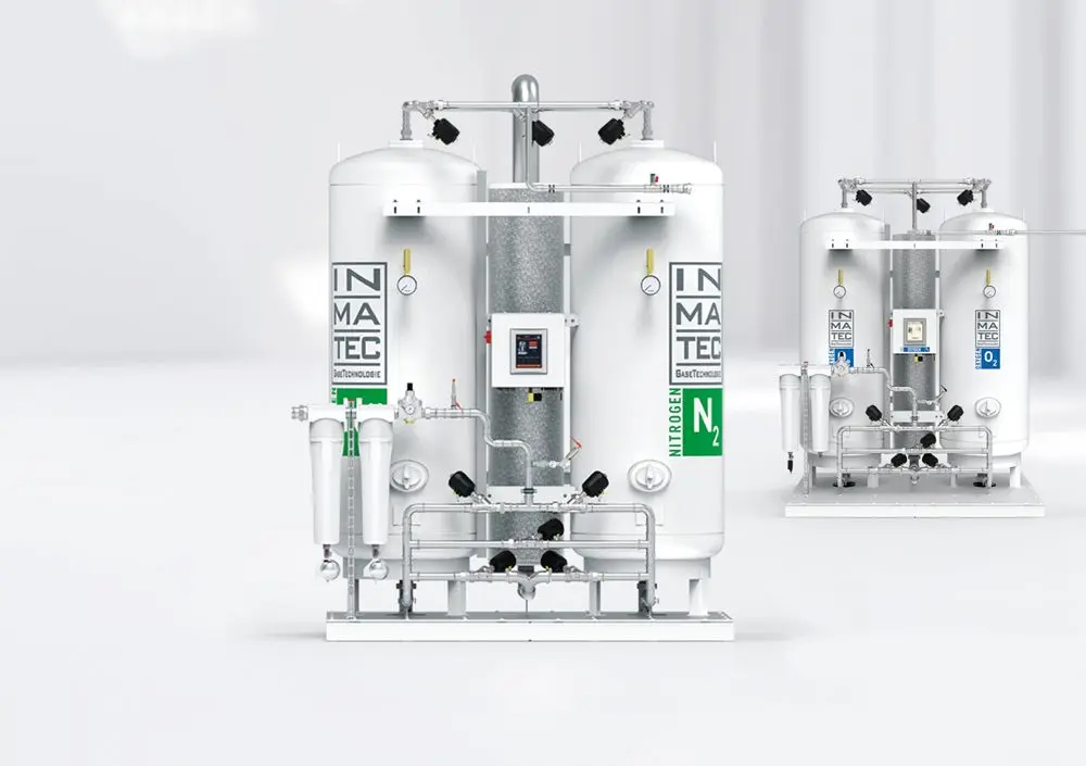 BOGE Sauerstoff- und Stickstoffgenerator in weißer Halle