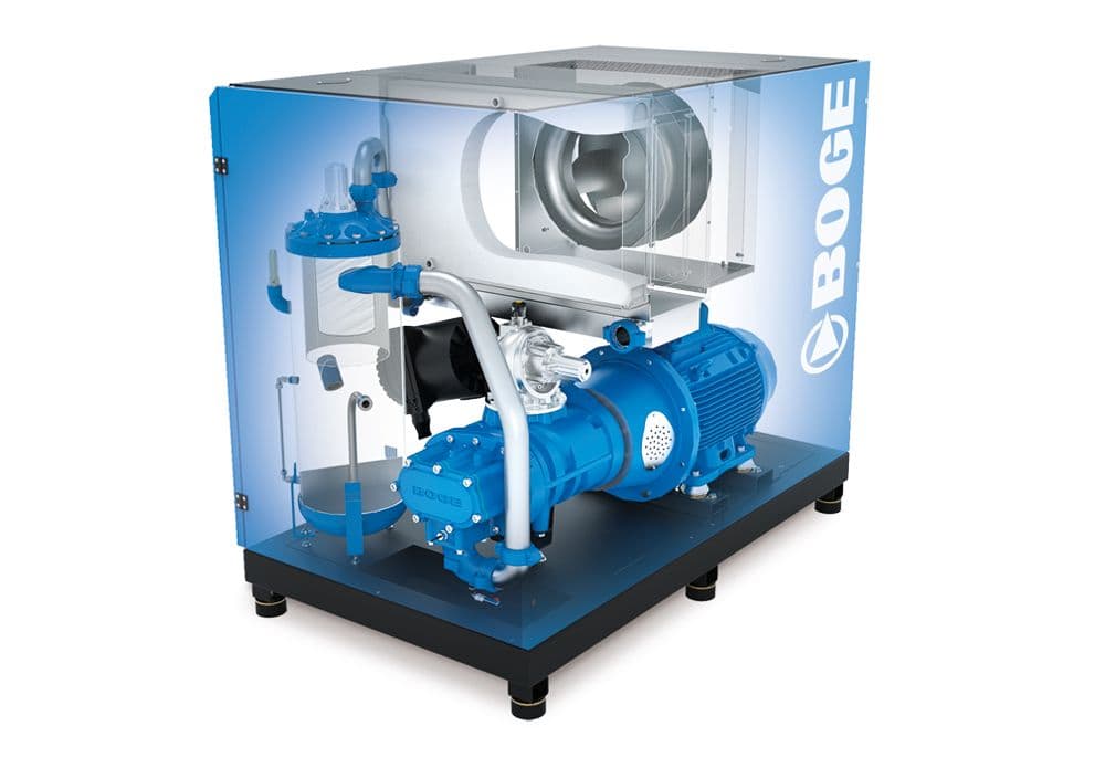 BOGE Schraubenkompressor die innensicht von der kleinen S 4